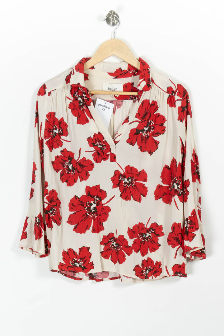 Blouse Écrue et Rouge - Taille XS/34 de la marque ba&sh | PARAD99449 - Vendu par Paradigme - Image 2