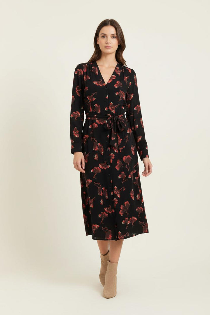 Robe Longue Noire et Rouge - Taille S/36 de la marque La Fée Maraboutée | PARAD99450 - Vendu par Paradigme - Image 1