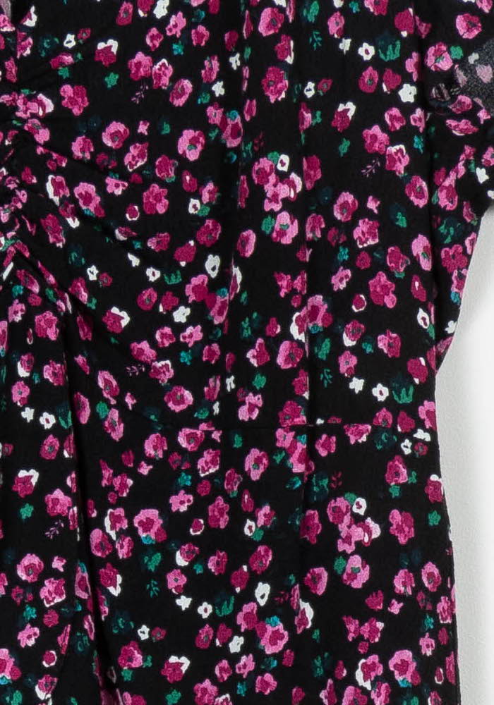 Robe Longue Noire et Rose - Taille L/40 de la marque La Fée Maraboutée | PARAD99457 - Vendu par Paradigme - Image 3