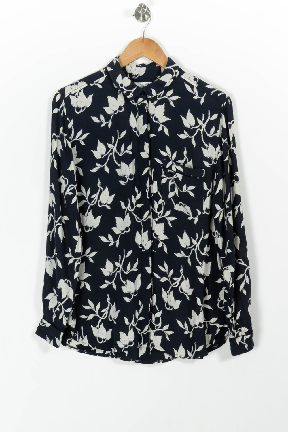 Chemise Bleue et Blanche - Taille L/40 de la marque Ganni | PARAD99470 - Vendu par Paradigme - Image 2