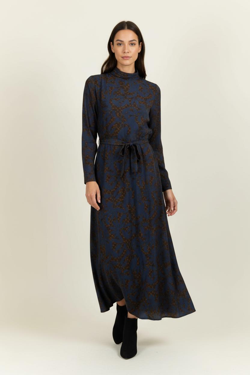 Robe longue bleue et marron - Taille XS/34 de la marque Modetrotter | PARAD99476 - Vendu par Paradigme - Image 1