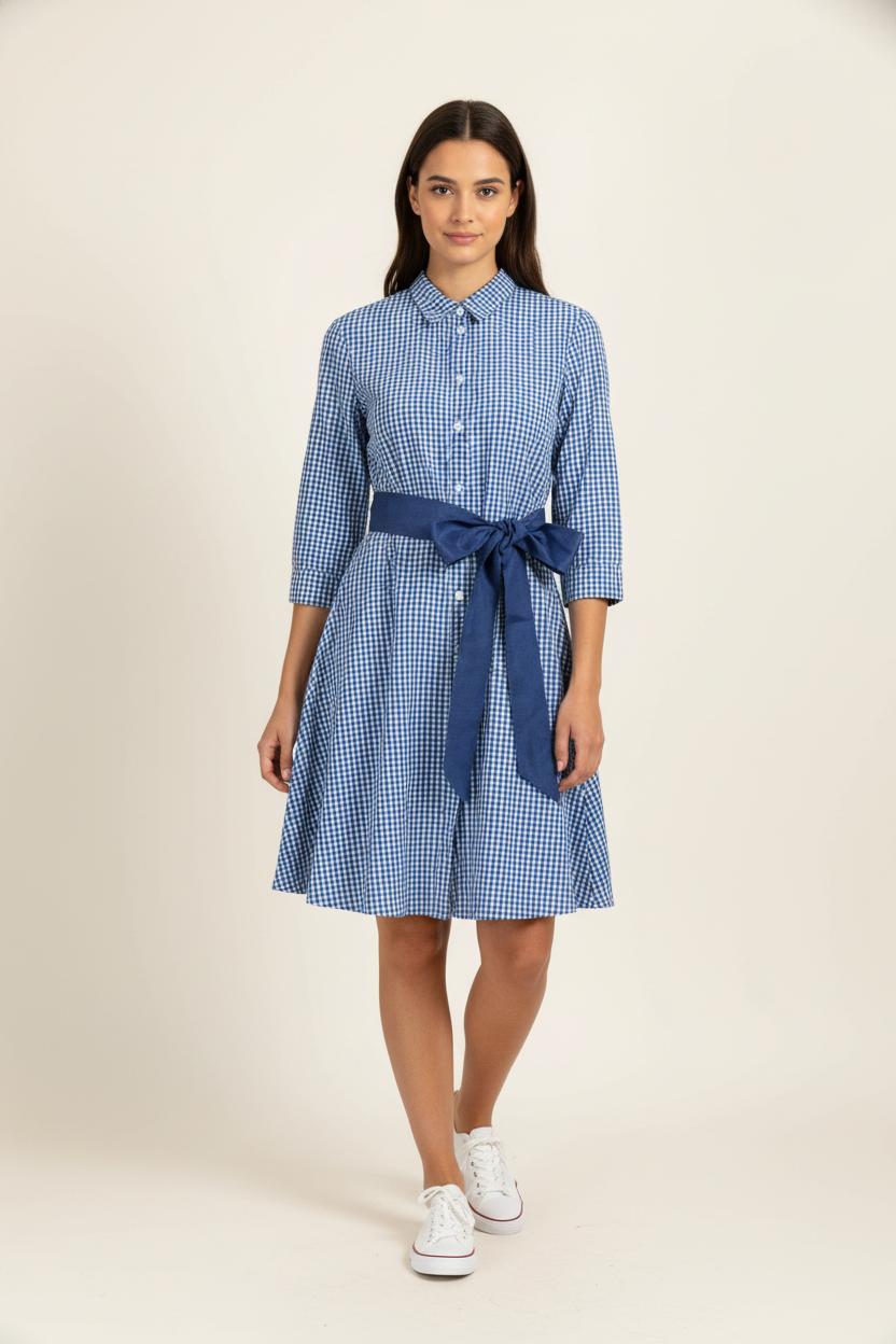 Robe Chemise Bleue et Blanche - Taille M/38 de la marque La Fée Maraboutée | PARAD99479 - Vendu par Paradigme - Image 1