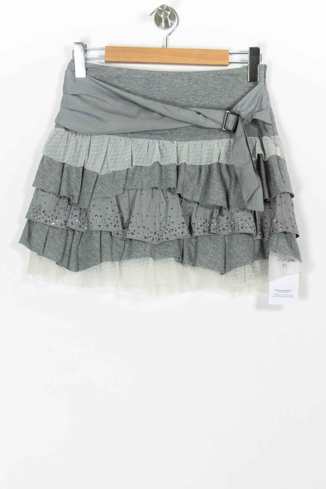 Jupe Volantée Grise et Blanche - Taille XS/34 de la marque Liu Jo | PARAD99480 - Vendu par Paradigme - Image 2