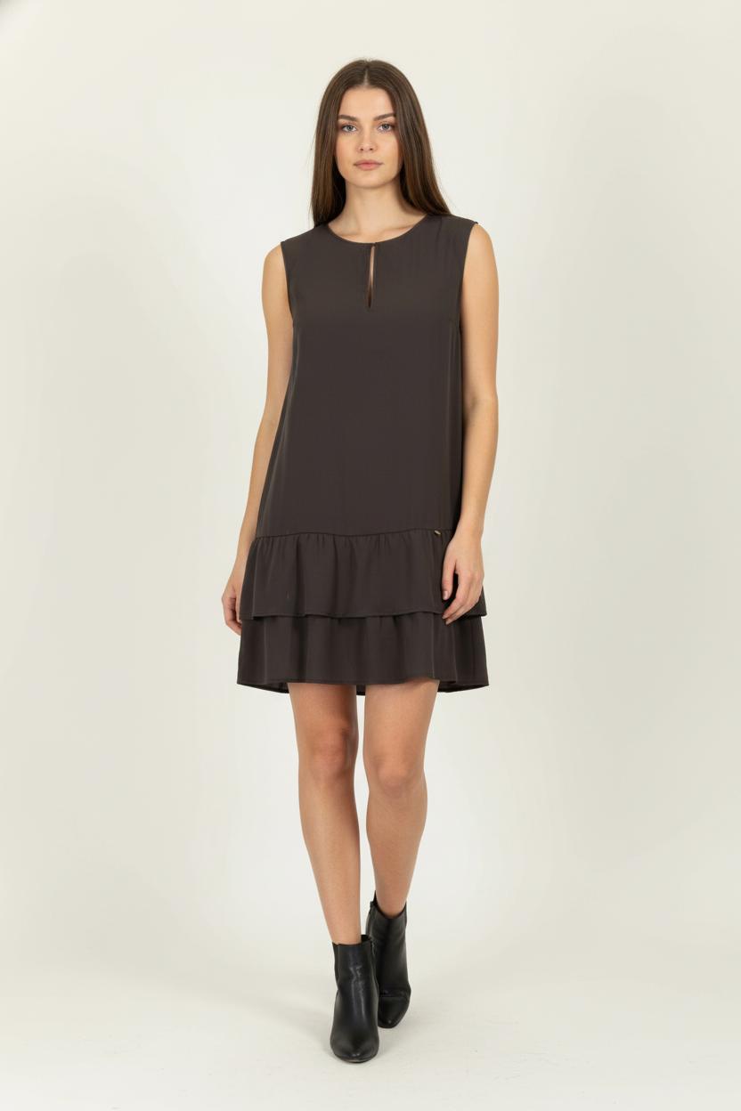 Robe Volantée Marron - Taille M/38 de la marque Liu Jo | PARAD99486 - Vendu par Paradigme - Image 1