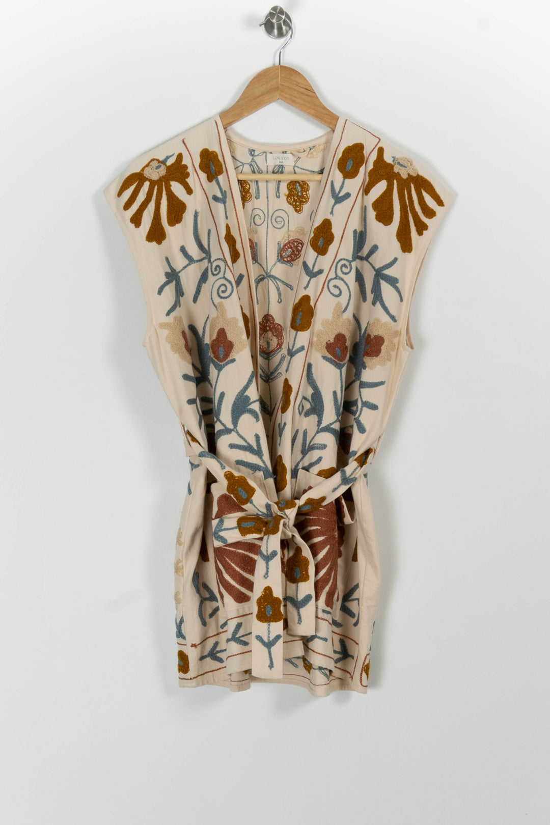 Gilet Sans Manches Beige et Marron - Taille L/40 de la marque Louizon | PARAD99493 - Vendu par Paradigme - Image 2