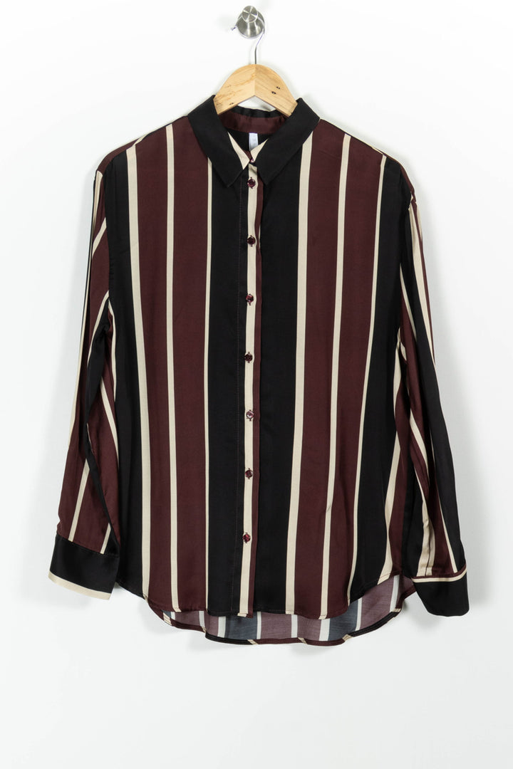 Chemise Rayée Bordeaux Noir et Beige - Taille M/38 de la marque Imperial | PARAD99496 - Vendu par Paradigme - Image 2
