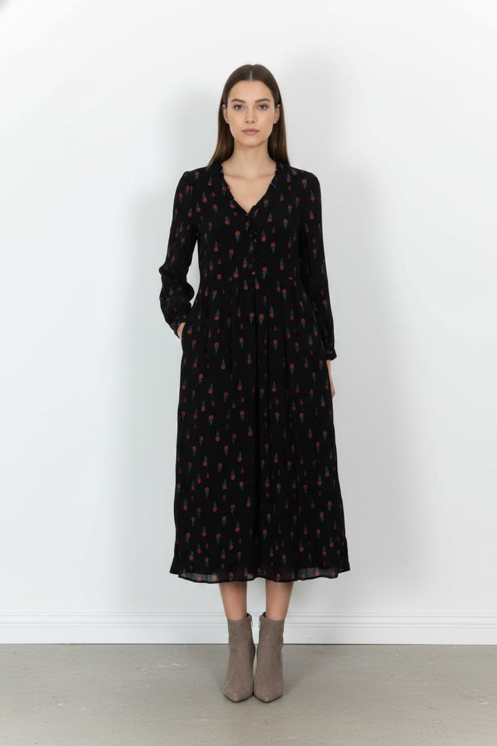 Robe Longue Noire et Bleue - Taille S/36 de la marque Claudie Pierlot | PARAD99507 - Vendu par Paradigme - Image 1