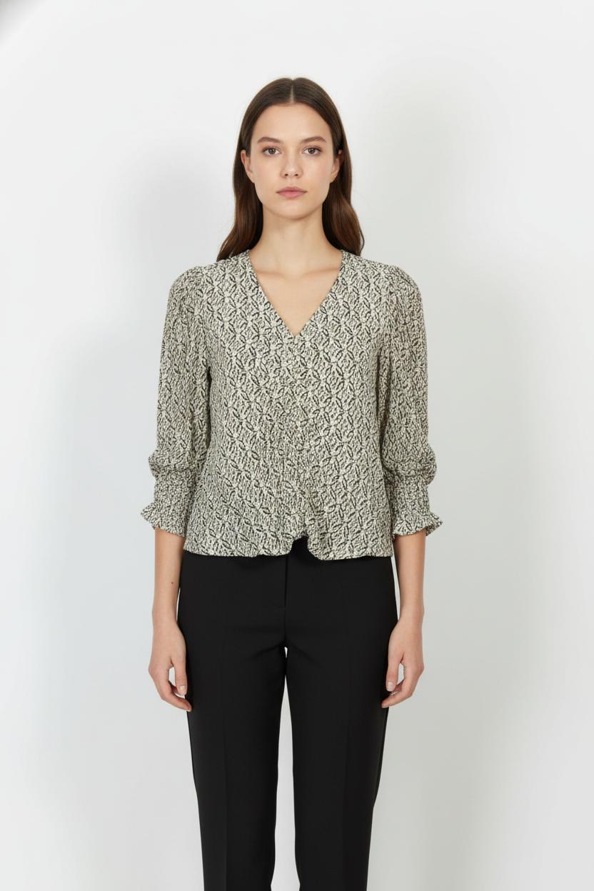 Blouse Beige et Noir - Taille M/38 de la marque Claudie Pierlot | PARAD99508 - Vendu par Paradigme - Image 1