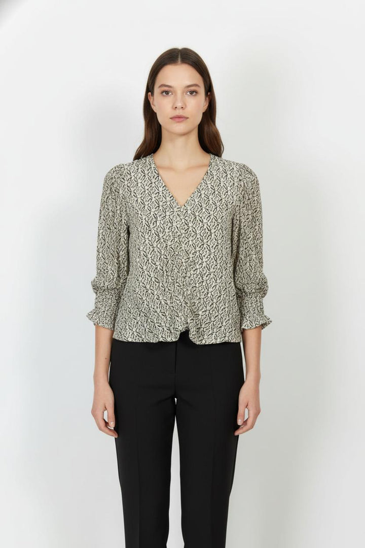 Blouse Beige et Noir - Taille M/38 de la marque Claudie Pierlot | PARAD99508 - Vendu par Paradigme - Image 1