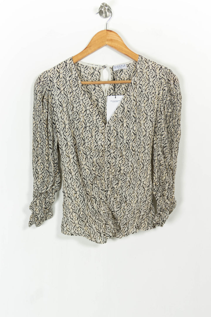 Blouse Beige et Noir - Taille M/38 de la marque Claudie Pierlot | PARAD99508 - Vendu par Paradigme - Image 2