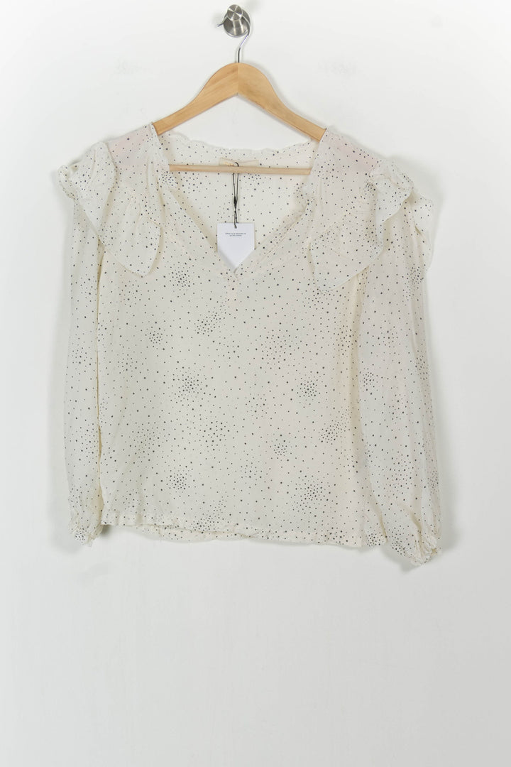 Blouse Blanche à Pois Noirs - Taille S/36 de la marque Maje | PARAD99512 - Vendu par Paradigme - Image 2