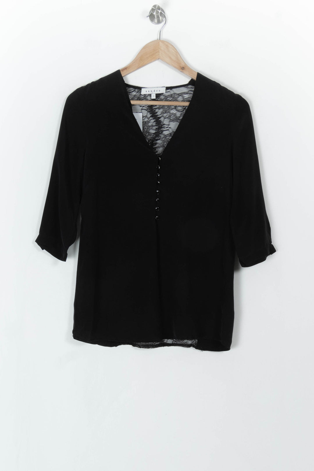 Blouse Noire - Taille S/36 de la marque Sandro | PARAD99531 - Vendu par Paradigme - Image 2