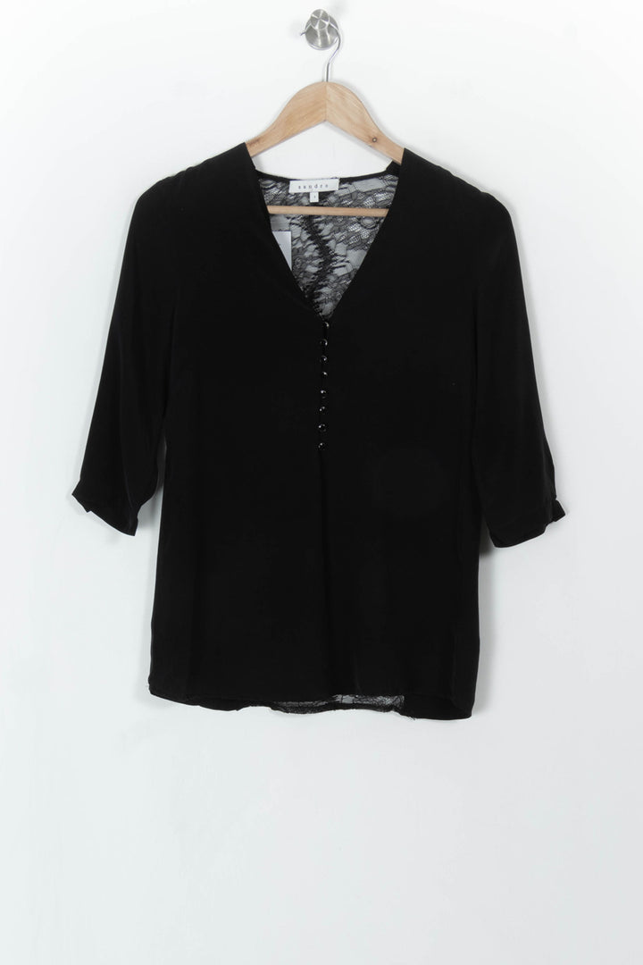Blouse Noire - Taille S/36 de la marque Sandro | PARAD99531 - Vendu par Paradigme - Image 2