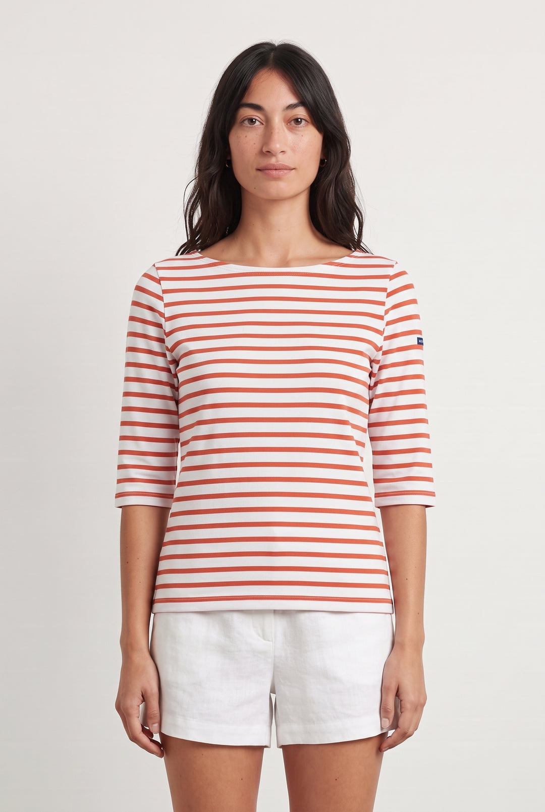 Marinière Blanche et Rouge - Taille M/38 de la marque Saint James | PARAD99533 - Vendu par Paradigme - Image 1