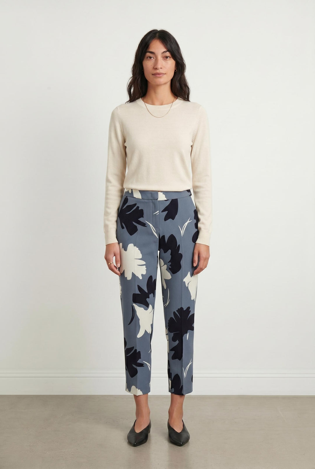 Pantalon Cigarette Bleu Noir et Blanc - Taille S/36 de la marque Maison 123 | PARAD99534 - Vendu par Paradigme - Image 1