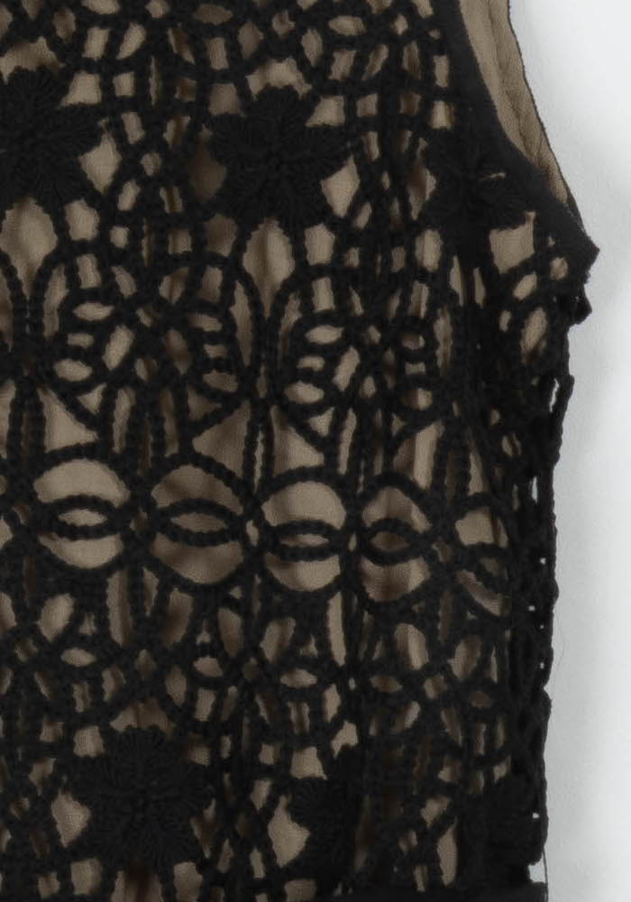 Robe Longue Noire et Beige - Taille M/38 de la marque Claudie Pierlot | PARAD99545 - Vendu par Paradigme - Image 3