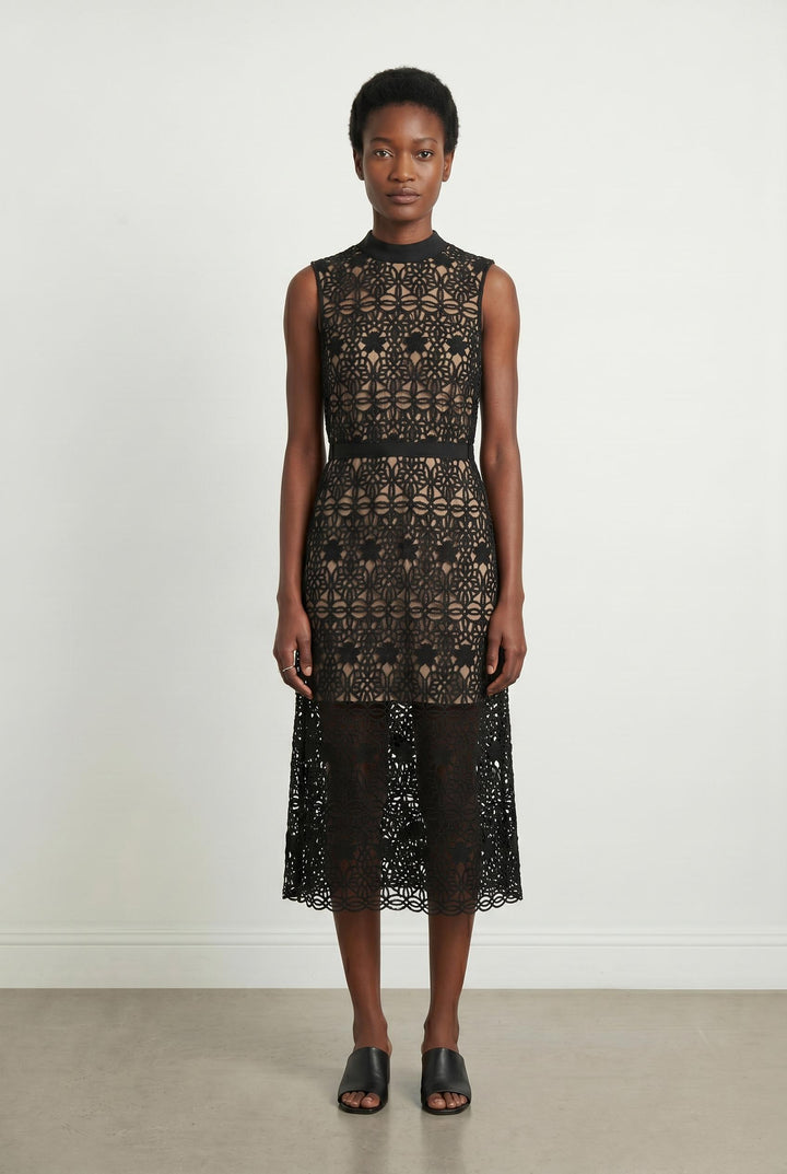 Robe Longue Noire et Beige - Taille M/38 de la marque Claudie Pierlot | PARAD99545 - Vendu par Paradigme - Image 1