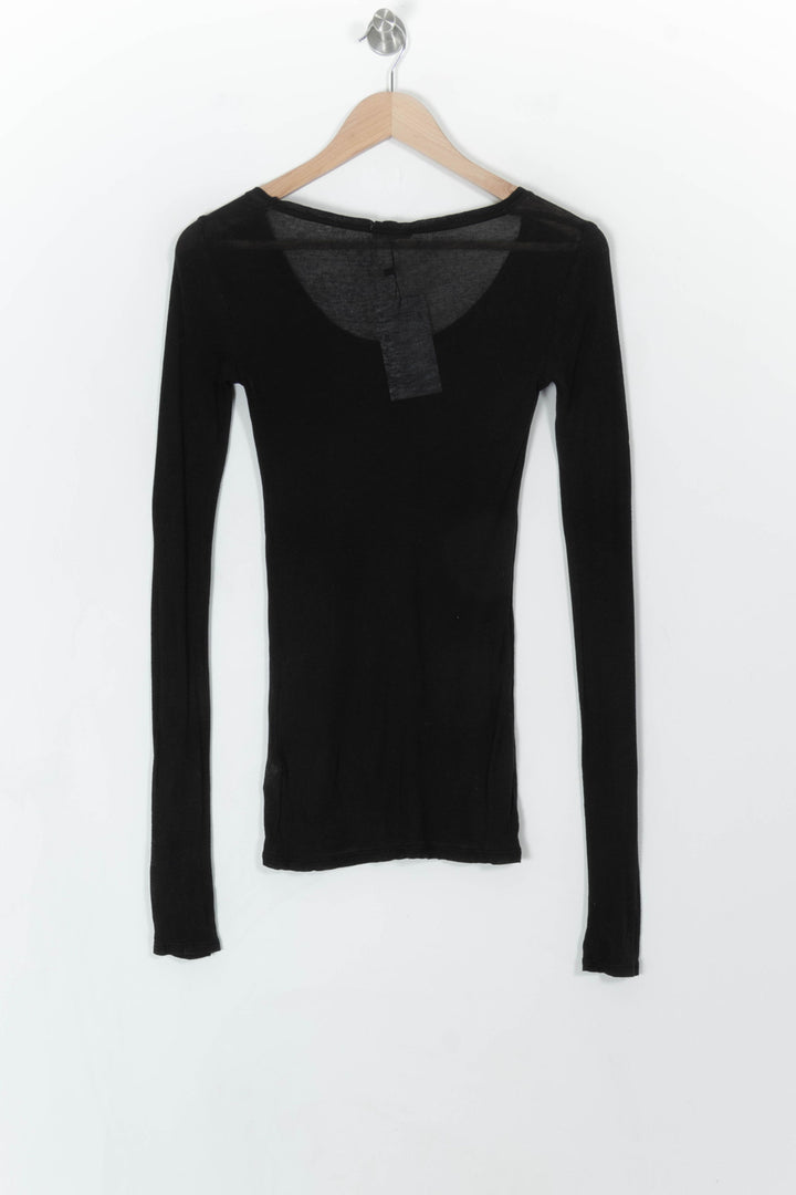 T-shirt Manches Longues Noir - Taille S/36 de la marque American Vintage | PARAD99562 - Vendu par Paradigme - Image 4