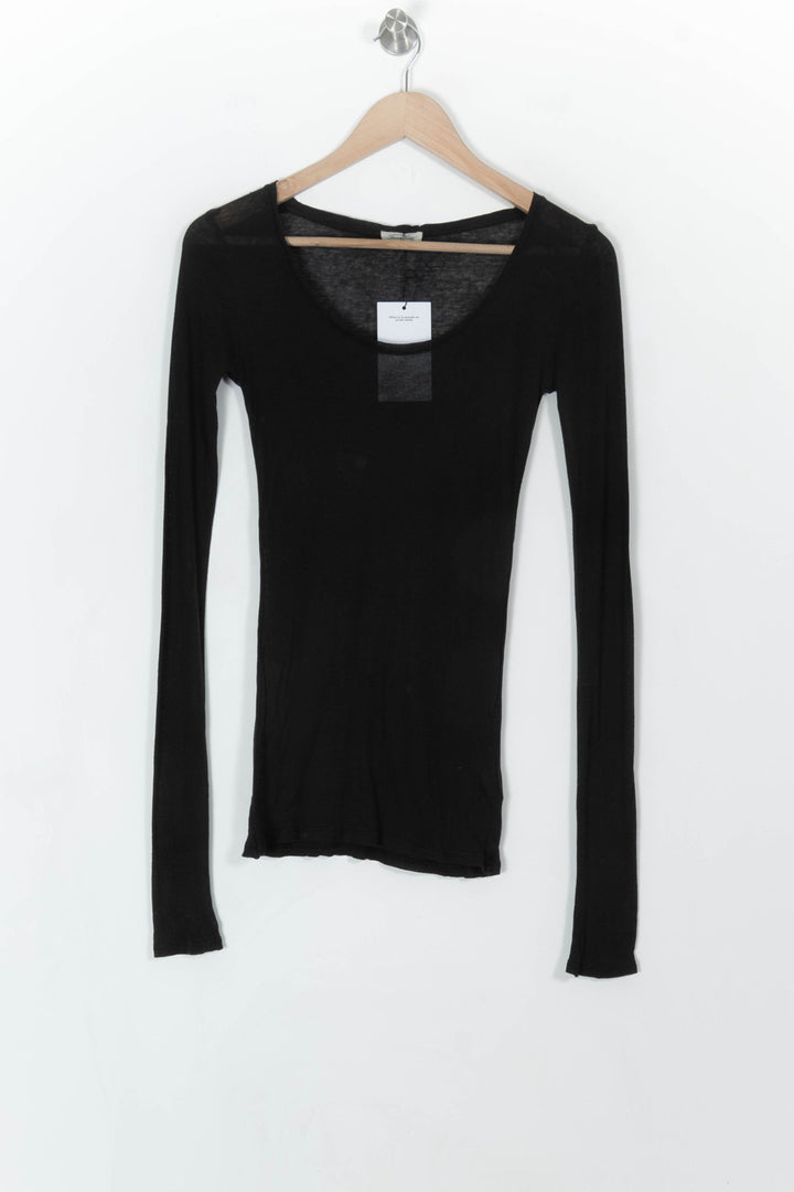 T-shirt Manches Longues Noir - Taille S/36 de la marque American Vintage | PARAD99562 - Vendu par Paradigme - Image 2
