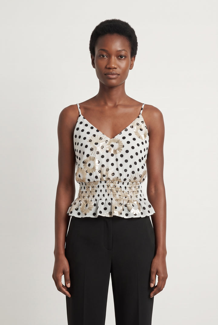Débardeur Blanc et Doré - Taille S/36 de la marque Maje | PARAD99567 - Vendu par Paradigme - Image 1