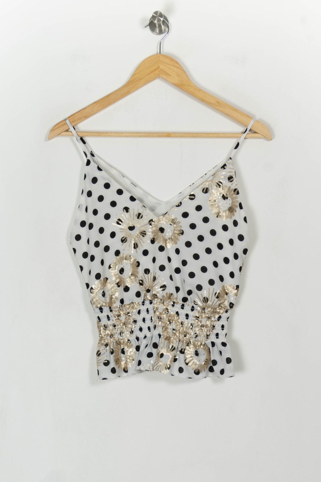 Débardeur Blanc et Doré - Taille S/36 de la marque Maje | PARAD99567 - Vendu par Paradigme - Image 2