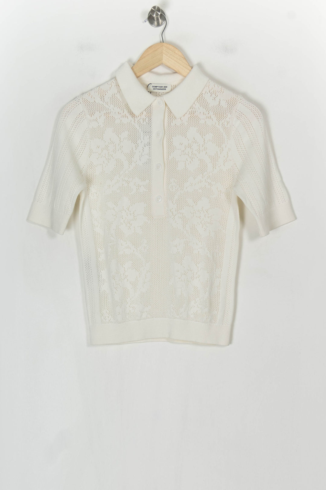 Pull Polo Blanc - Taille S/36 de la marque Comptoir des Cotonniers | PARAD99582 - Vendu par Paradigme - Image 2