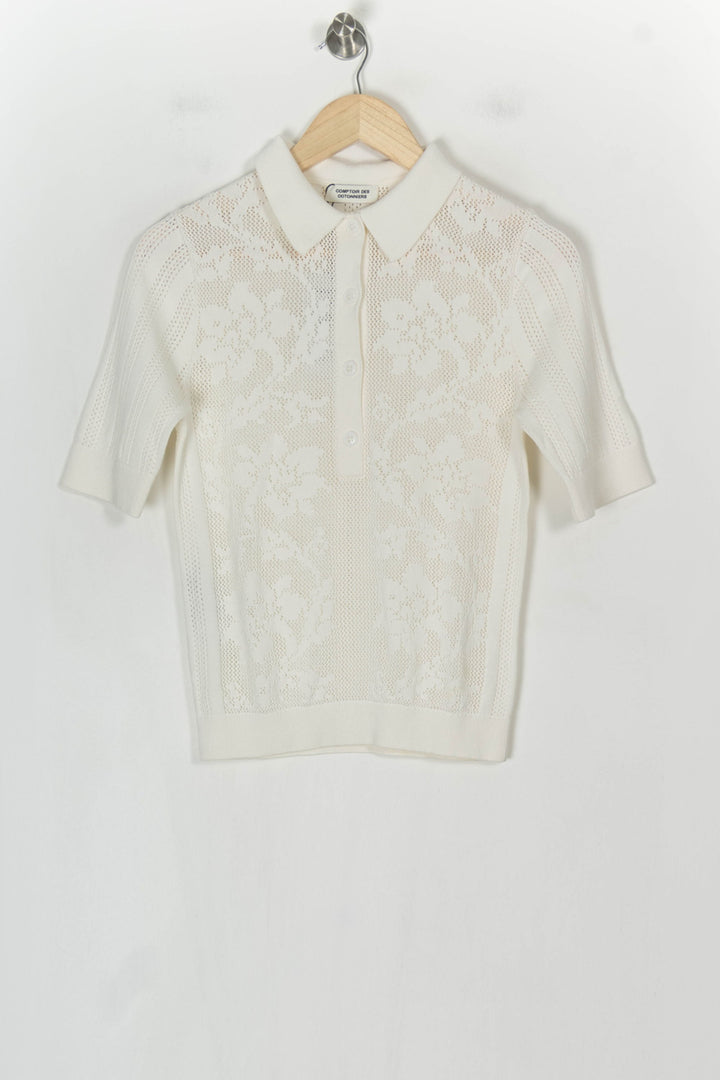 Pull Polo Blanc - Taille S/36 de la marque Comptoir des Cotonniers | PARAD99582 - Vendu par Paradigme - Image 2