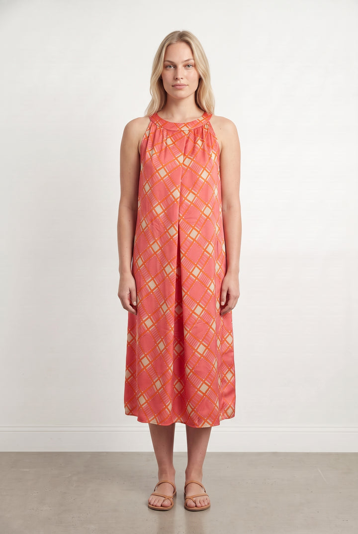 Robe Midi Rouge et Beige - Taille L/40 de la marque Tara Jarmon | PARAD99586 - Vendu par Paradigme - Image 1