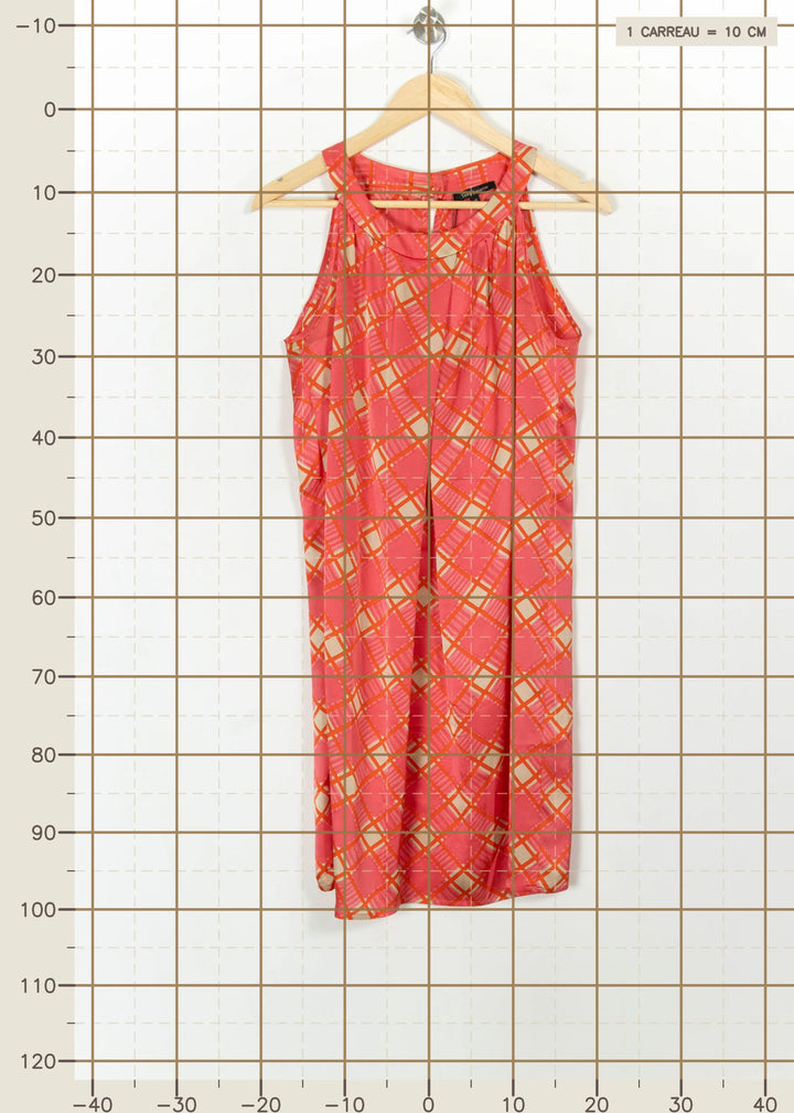 Robe Midi Rouge et Beige - Taille L/40 de la marque Tara Jarmon | PARAD99586 - Vendu par Paradigme - Image 4