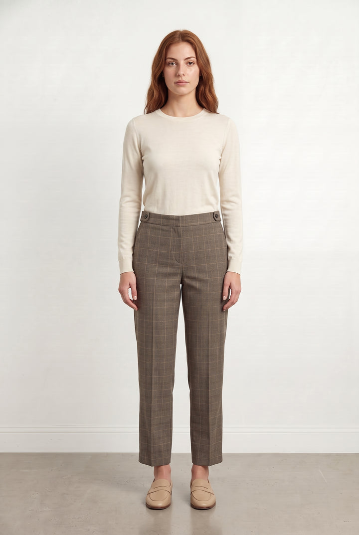 Pantalon À Carreaux Marron - Taille M/38 de la marque Gerard Darel | PARAD99588 - Vendu par Paradigme - Image 1