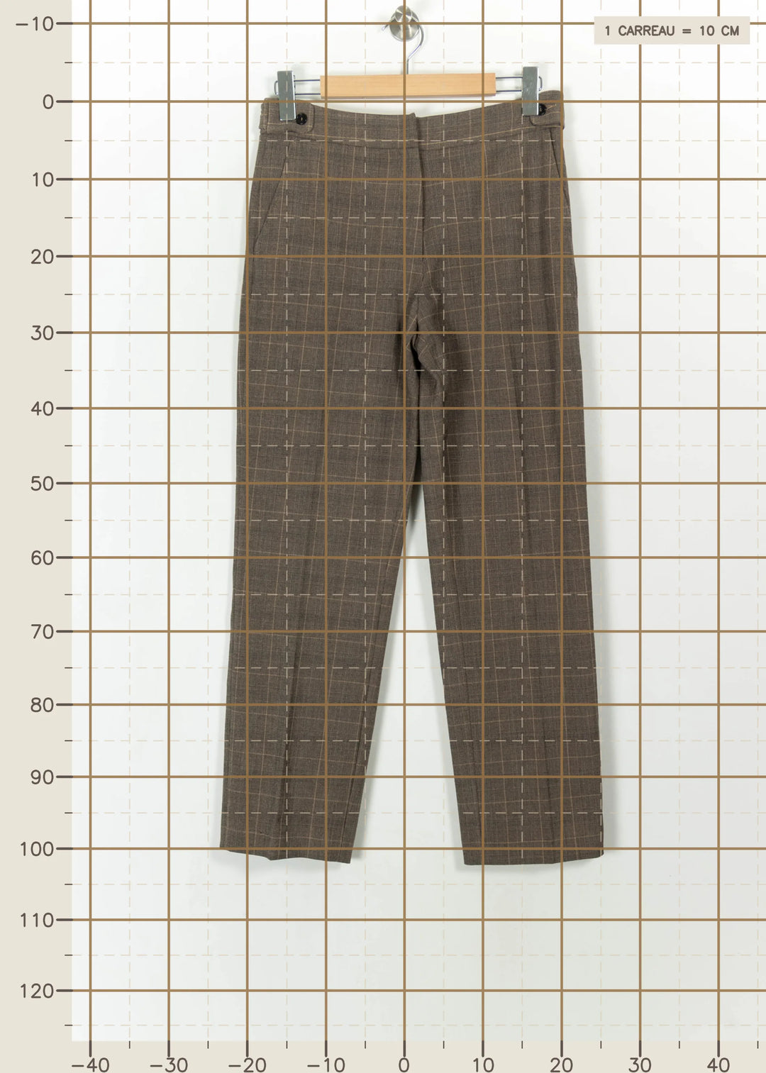 Pantalon À Carreaux Marron - Taille M/38 de la marque Gerard Darel | PARAD99588 - Vendu par Paradigme - Image 4