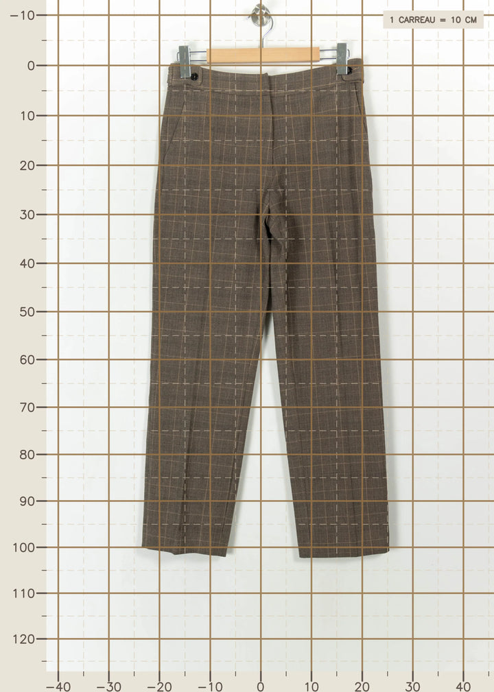Pantalon À Carreaux Marron - Taille M/38 de la marque Gerard Darel | PARAD99588 - Vendu par Paradigme - Image 4