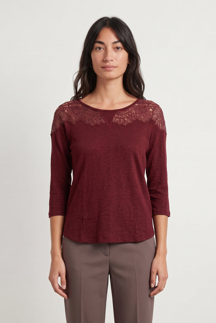 Pull Bordeaux - Taille S/36 de la marque Sandro | PARAD99591 - Vendu par Paradigme - Image 1