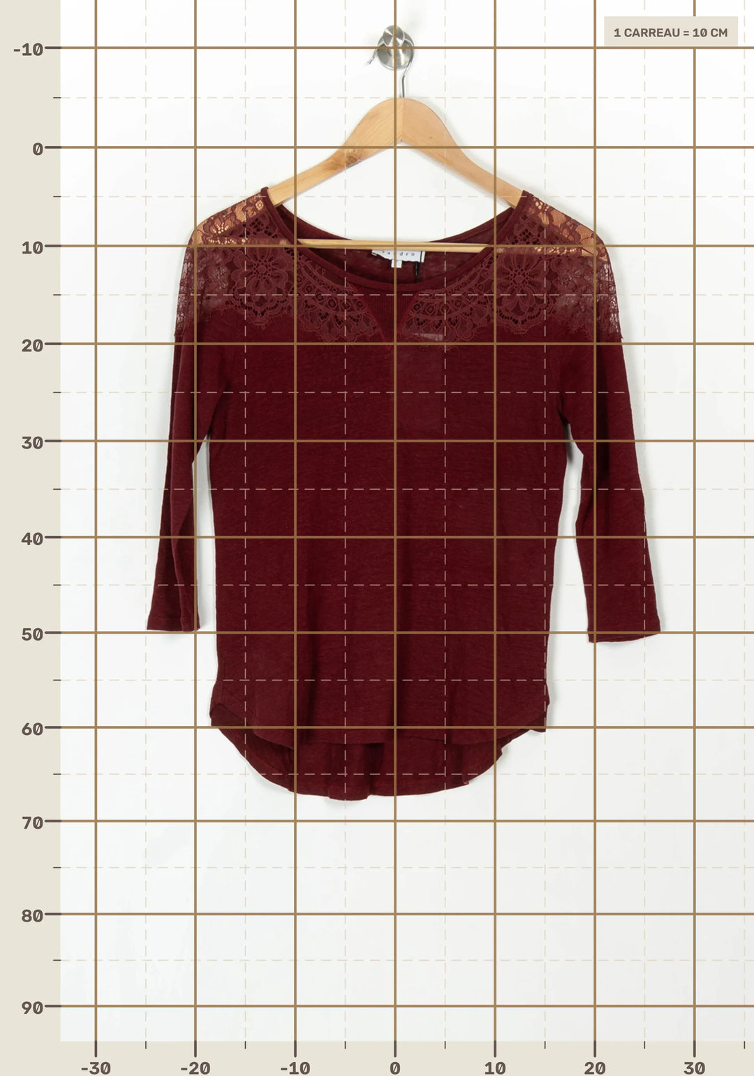 Pull Bordeaux - Taille S/36 de la marque Sandro | PARAD99591 - Vendu par Paradigme - Image 4
