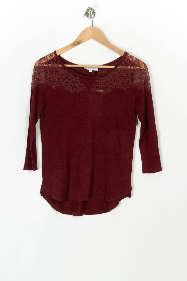Pull Bordeaux - Taille S/36 de la marque Sandro | PARAD99591 - Vendu par Paradigme - Image 2