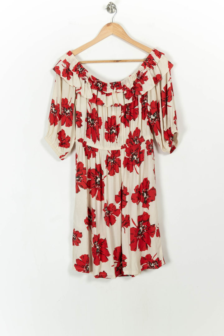 Robe Épaules Dénudées Écrue et Rouge - Taille M/38 de la marque ba&sh | PARAD99597 - Vendu par Paradigme - Image 5