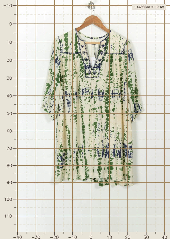 Robe Droite Verte et Bleue - Taille XS/34 de la marque ba&sh | PARAD99598 - Vendu par Paradigme - Image 4