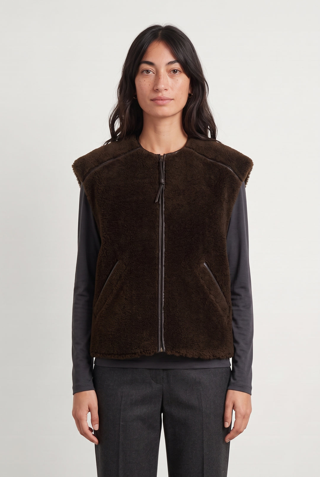 Gilet Marron - Taille M/38 de la marque Sessùn | PARAD99600 - Vendu par Paradigme - Image 1