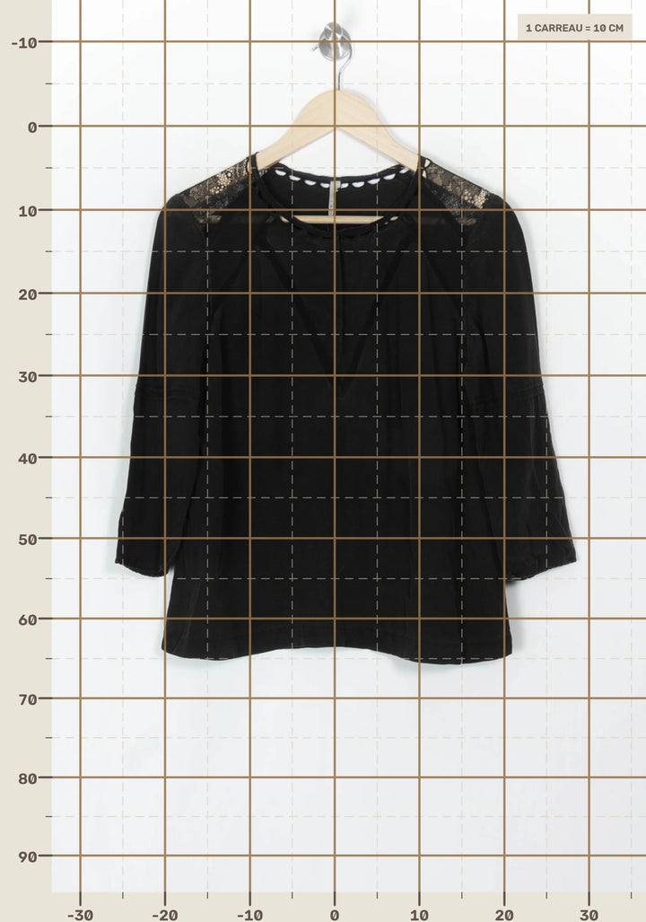 Blouse Noire - Taille L/40 de la marque IRO | PARAD99602 - Vendu par Paradigme - Image 4