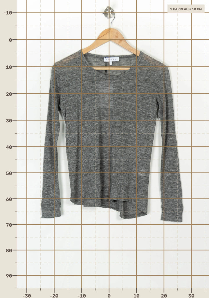 Pull Gris - Taille S/36 de la marque Sandro | PARAD99604 - Vendu par Paradigme - Image 4