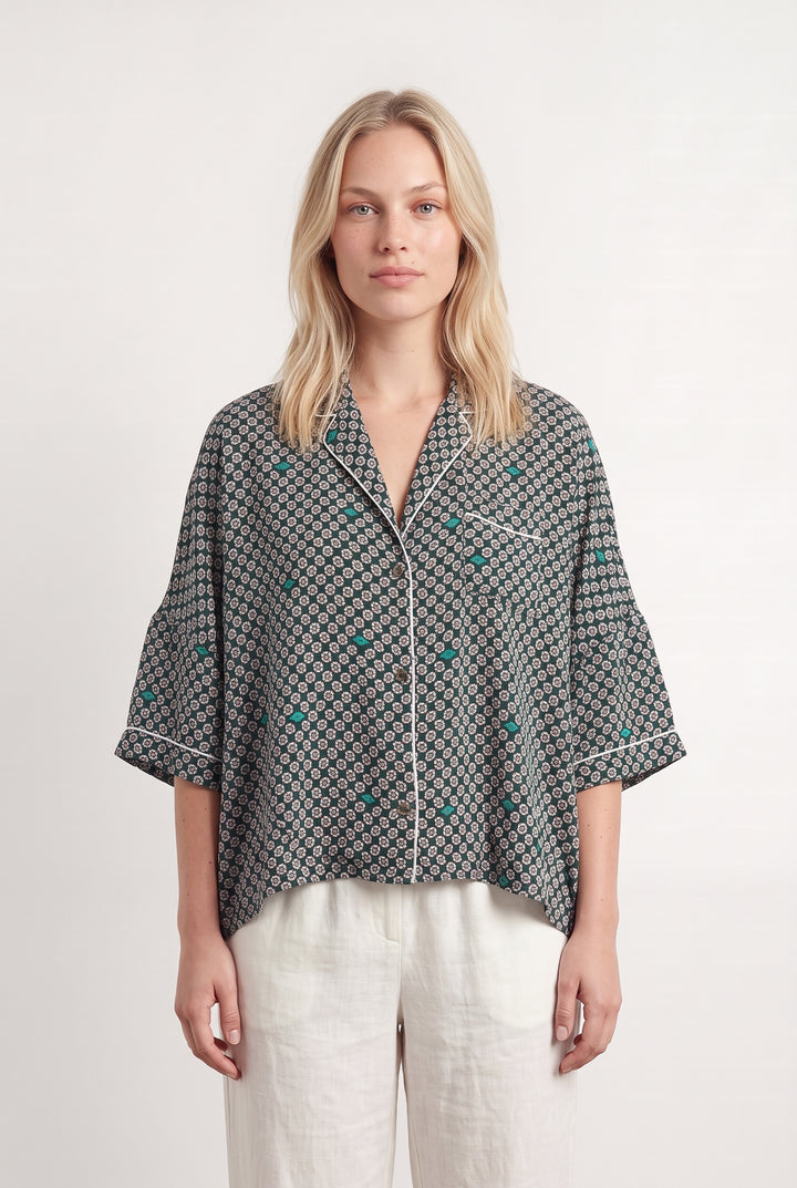Chemise Verte Et Blanche - Taille L/40 de la marque Maje | PARAD99609 - Vendu par Paradigme - Image 1