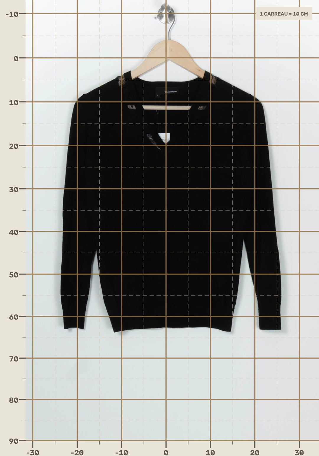 Pull À Col V Noir - Taille M/38 de la marque The Kooples | PARAD99620 - Vendu par Paradigme - Image 4
