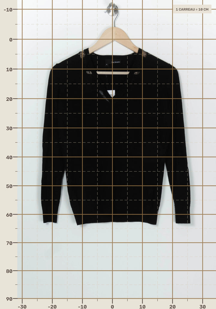 Pull À Col V Noir - Taille M/38 de la marque The Kooples | PARAD99620 - Vendu par Paradigme - Image 4