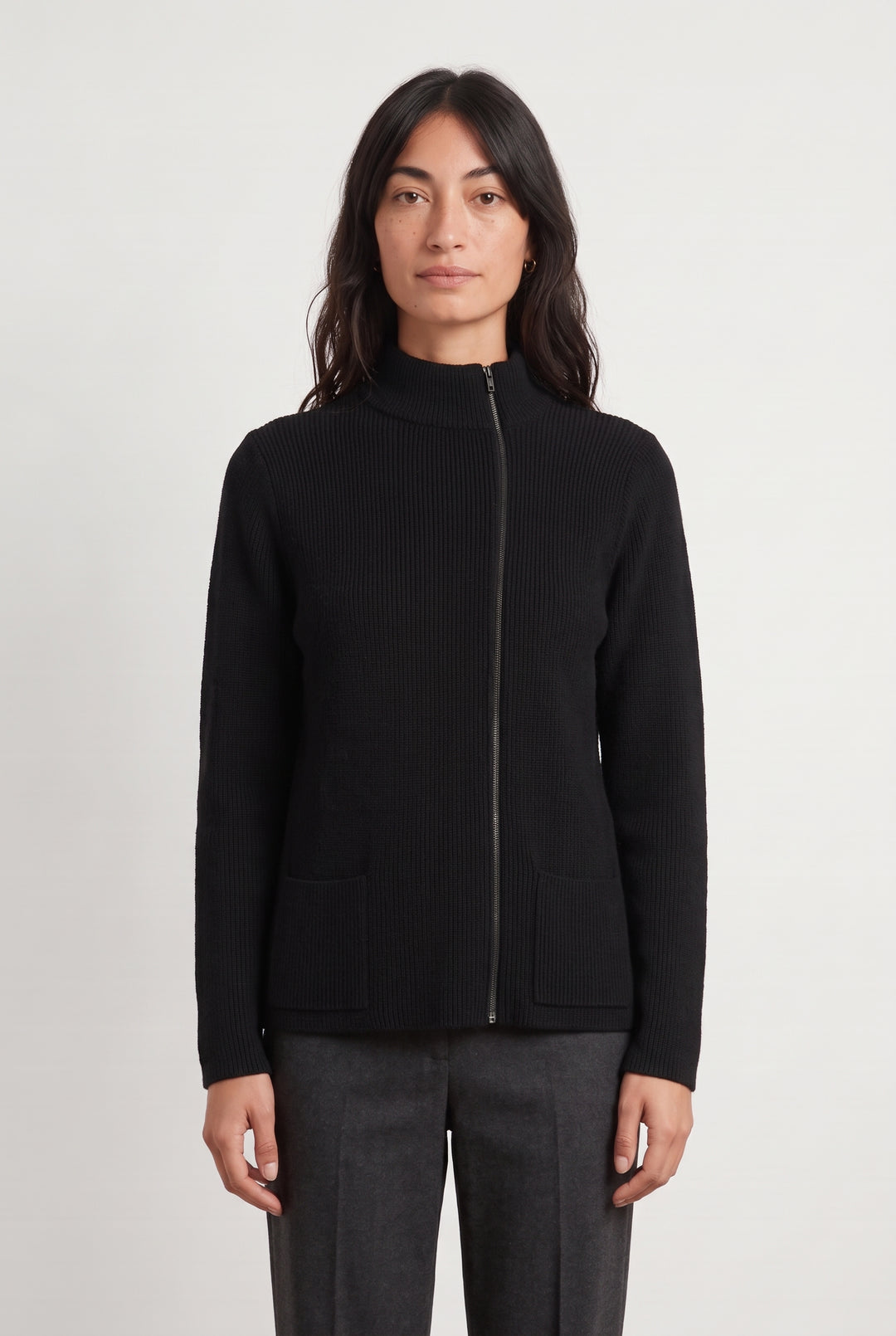 Cardigan Zippé Noir - Taille M/38 de la marque Comptoir des Cotonniers | PARAD99624 - Vendu par Paradigme - Image 1