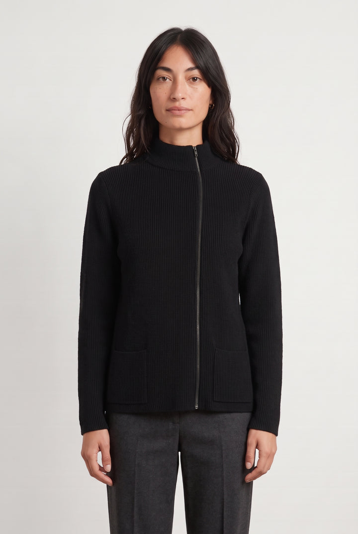 Cardigan Zippé Noir - Taille M/38 de la marque Comptoir des Cotonniers | PARAD99624 - Vendu par Paradigme - Image 1