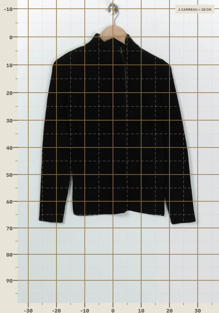 Cardigan Zippé Noir - Taille M/38 de la marque Comptoir des Cotonniers | PARAD99624 - Vendu par Paradigme - Image 4