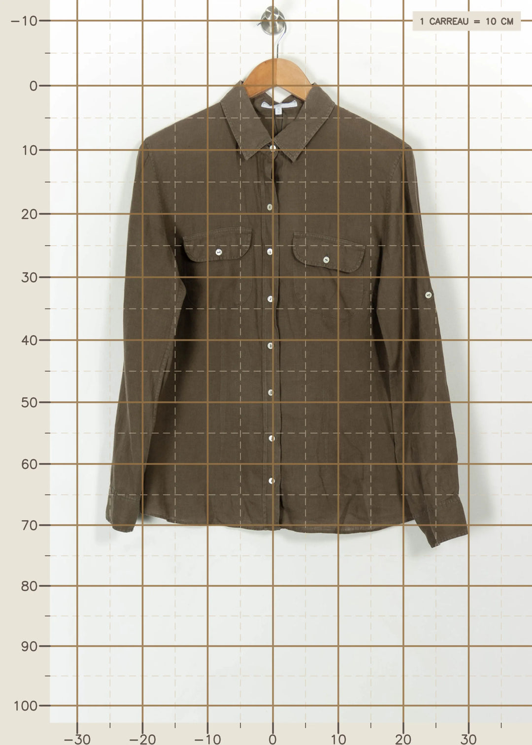 Chemise Marron - Taille L/40 de la marque Figaret | PARAD99638 - Vendu par Paradigme - Image 4