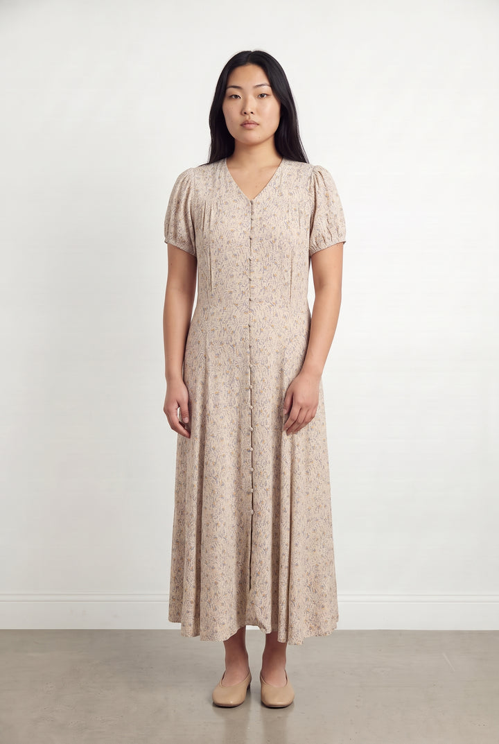 Robe Longue Beige et Bleu - Taille L/40 de la marque Sessùn | PARAD99640 - Vendu par Paradigme - Image 1