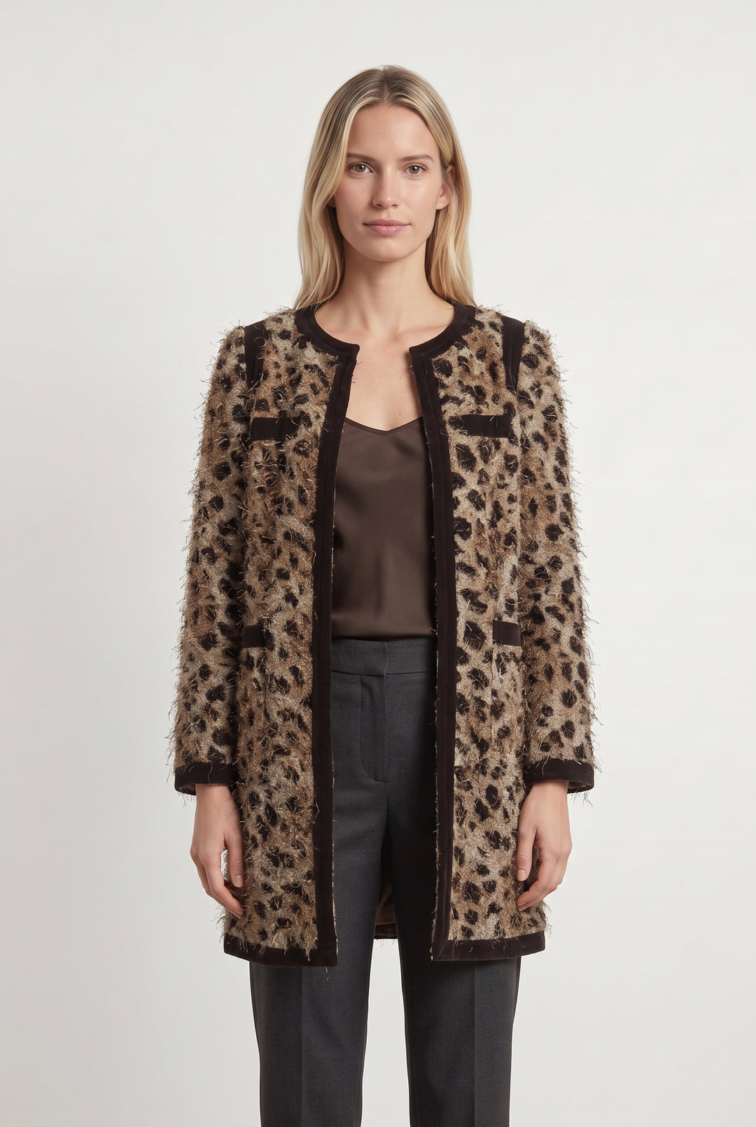 Manteau Léopard Marron et Noir - Taille M/38 de la marque Weill | PARAD99650 - Vendu par Paradigme - Image 1