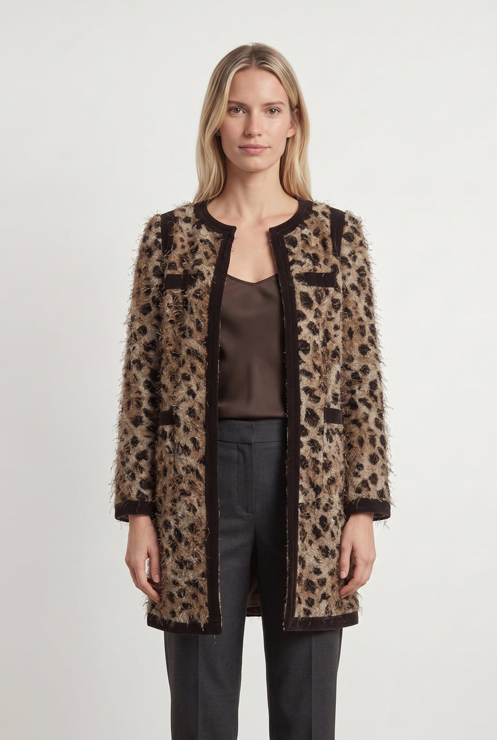 Manteau Léopard Marron et Noir - Taille M/38 de la marque Weill | PARAD99650 - Vendu par Paradigme - Image 1